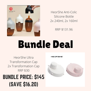 Bundle Deal: HeorShe Ultra Wideneck Silicone Bottle/HeorShe Ultra Transformation Cap