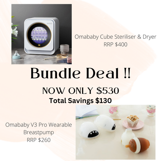 Bundle Deal: Omababy Cube Baby Steriliser & Dryer/Omababy V3 Wearable Breastpump